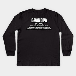 Fathers Day 2018 Grandpa Definition T Shirt Grandpa Designs Kids Long Sleeve T-Shirt